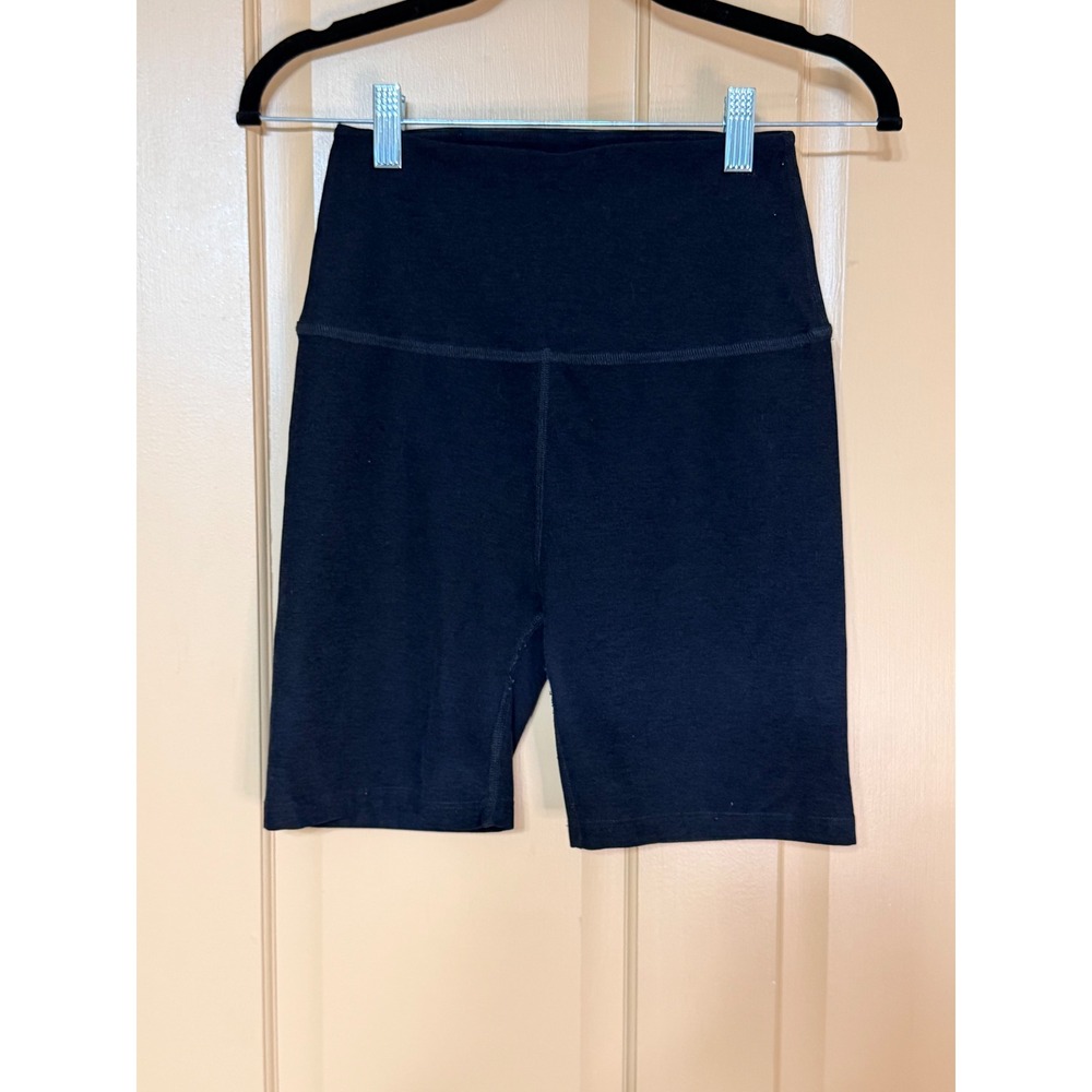 Beyond Yoga Spacedye High Waisted Biker Shorts Charcoal Heather Grey Medium